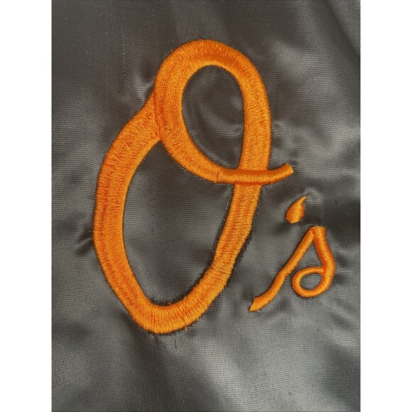 VTG 90s Baltimore Orioles Satin Bomber Varsity Jacket Mens Small Black MLB - Picture 5 of 16